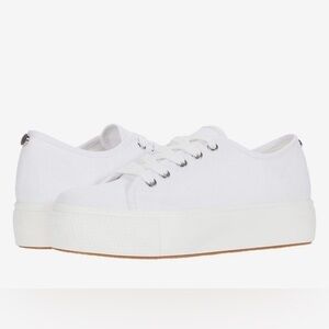 Steve Madden White Lace Up Emmi Platform Sneakers Size 9